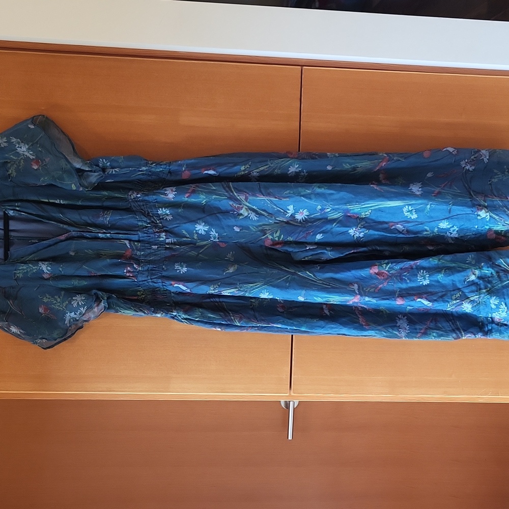 Anthropologie Blue Floral Jumpsuit - Picture 4 of 7